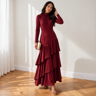 Vestido Carolina Rojo Vino