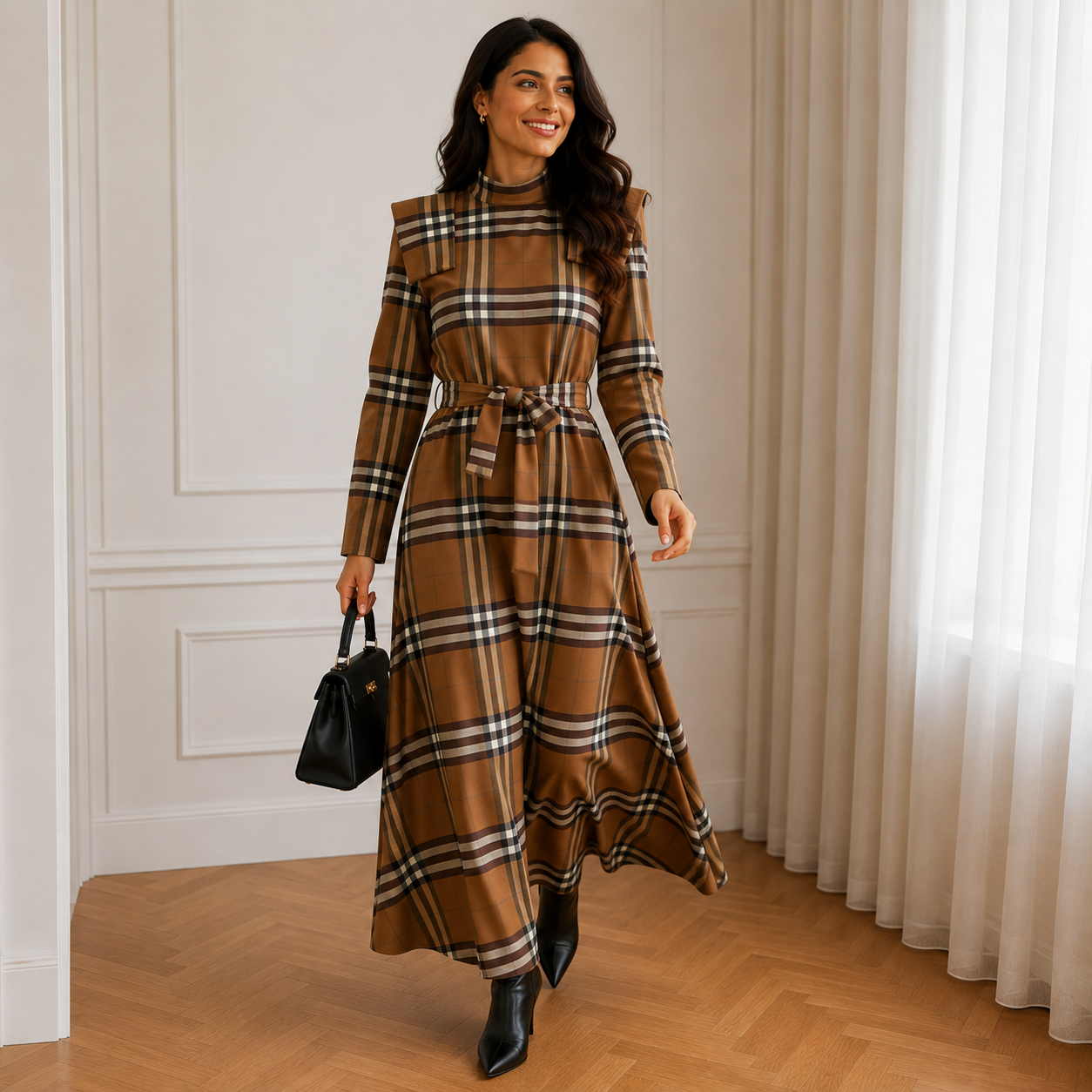 Vestido Mabel camel