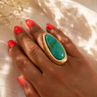 Anillo pétalo Turquesa