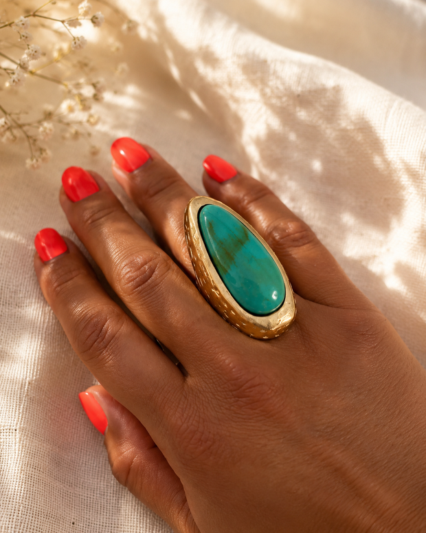Anillo pétalo Turquesa