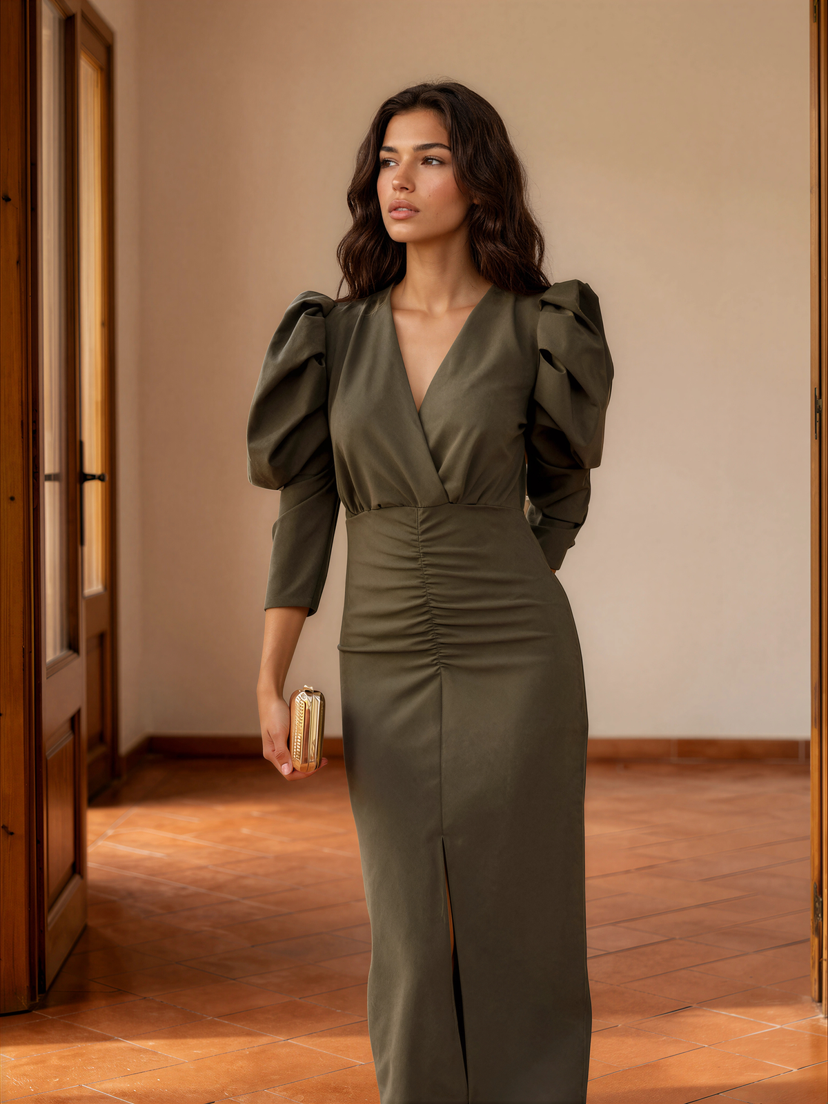 Vestido Mia verde oliva