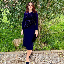Vestido Vergara Terciopelo Azul marino