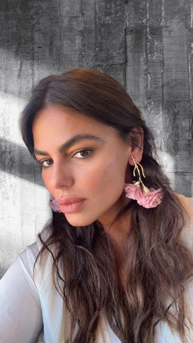 Pendientes Claveles rosas