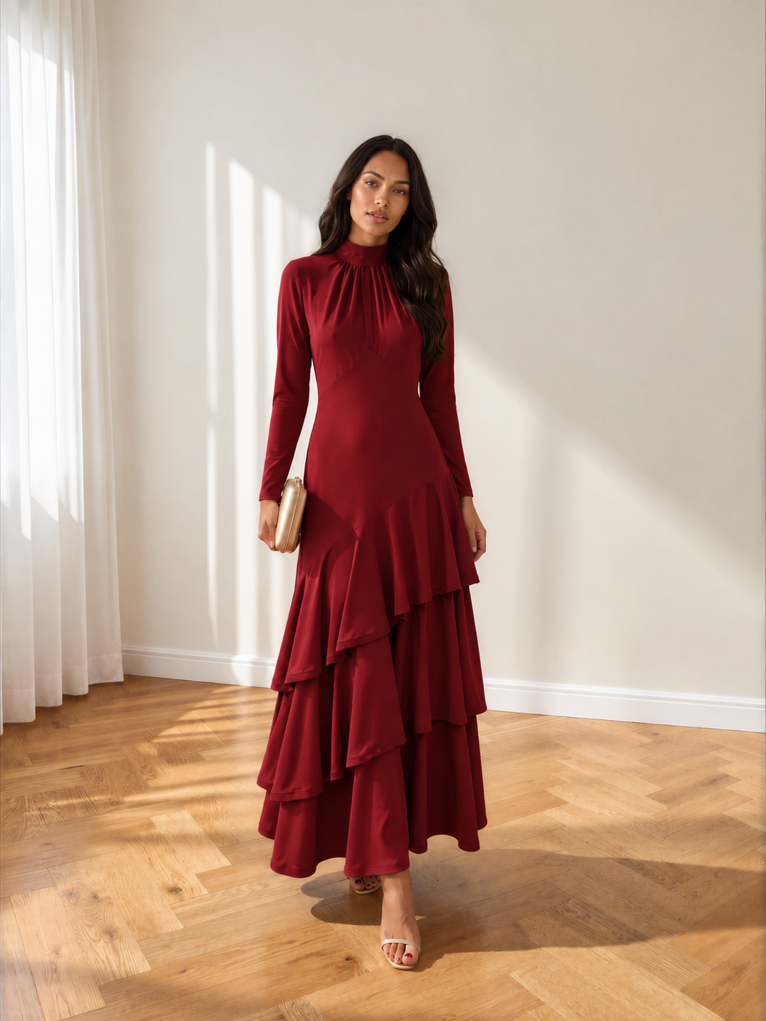 Vestido Carolina Rojo Vino