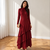 Vestido Carolina Rojo Vino