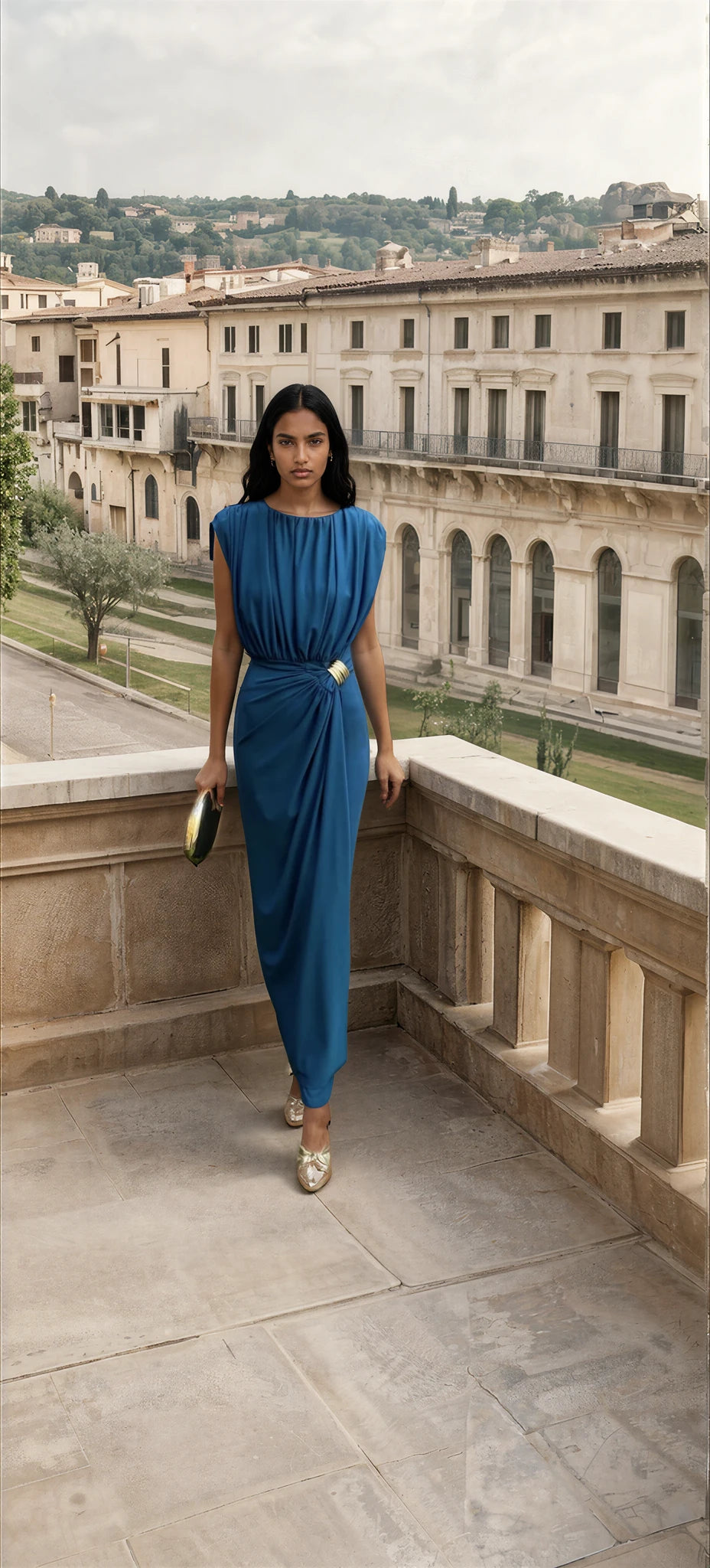 Vestido Lourdes/ Primavera petróleo