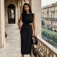 Vestido Lourdes / primavera Negro