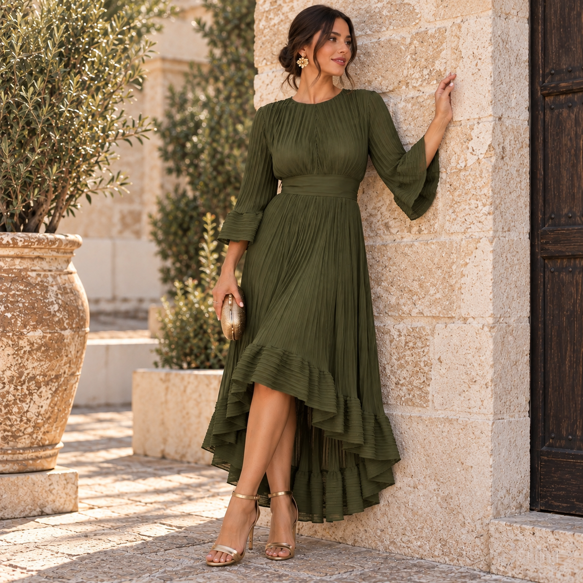 Vestido Azalea Verde oliva