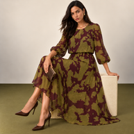 Vestido Ignacia Burdeos&kaki