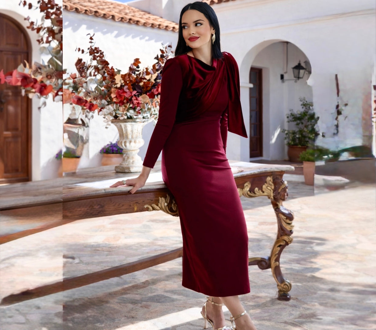 Vestido Alessandra Burdeos