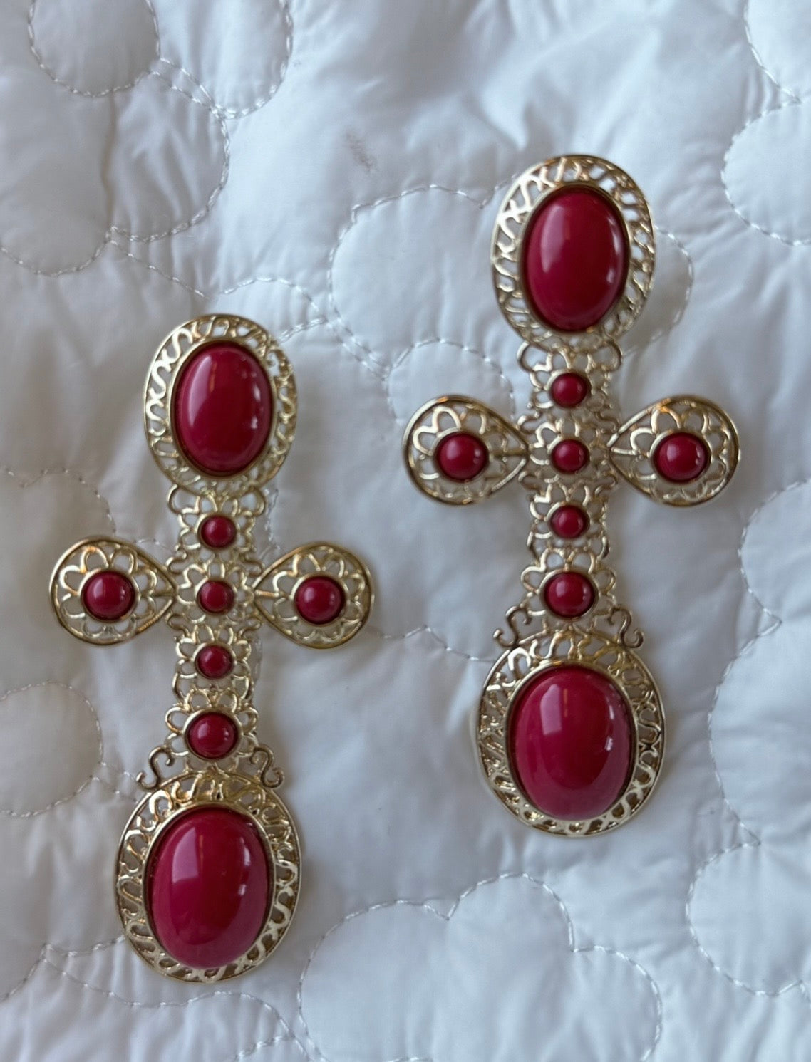 Pendientes de cruces Mariola Rojos