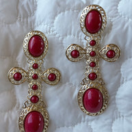 Pendientes de cruces Mariola Rojos