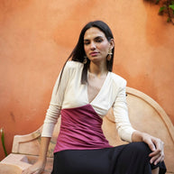 Vestido Slam tricolor escote V