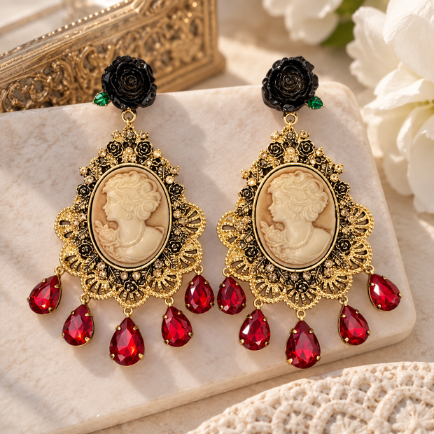Pendientes Maestranza camafeo