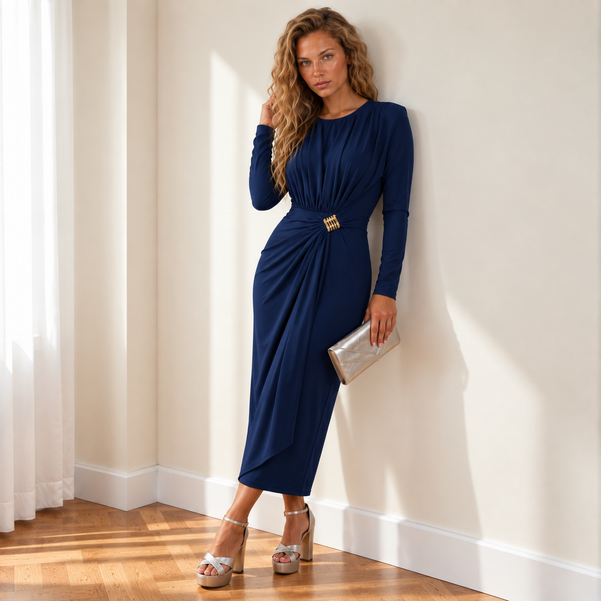 Vestido Lourdes Azul Marino