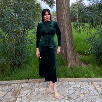 Vestido Sicilia Verde terciopelo