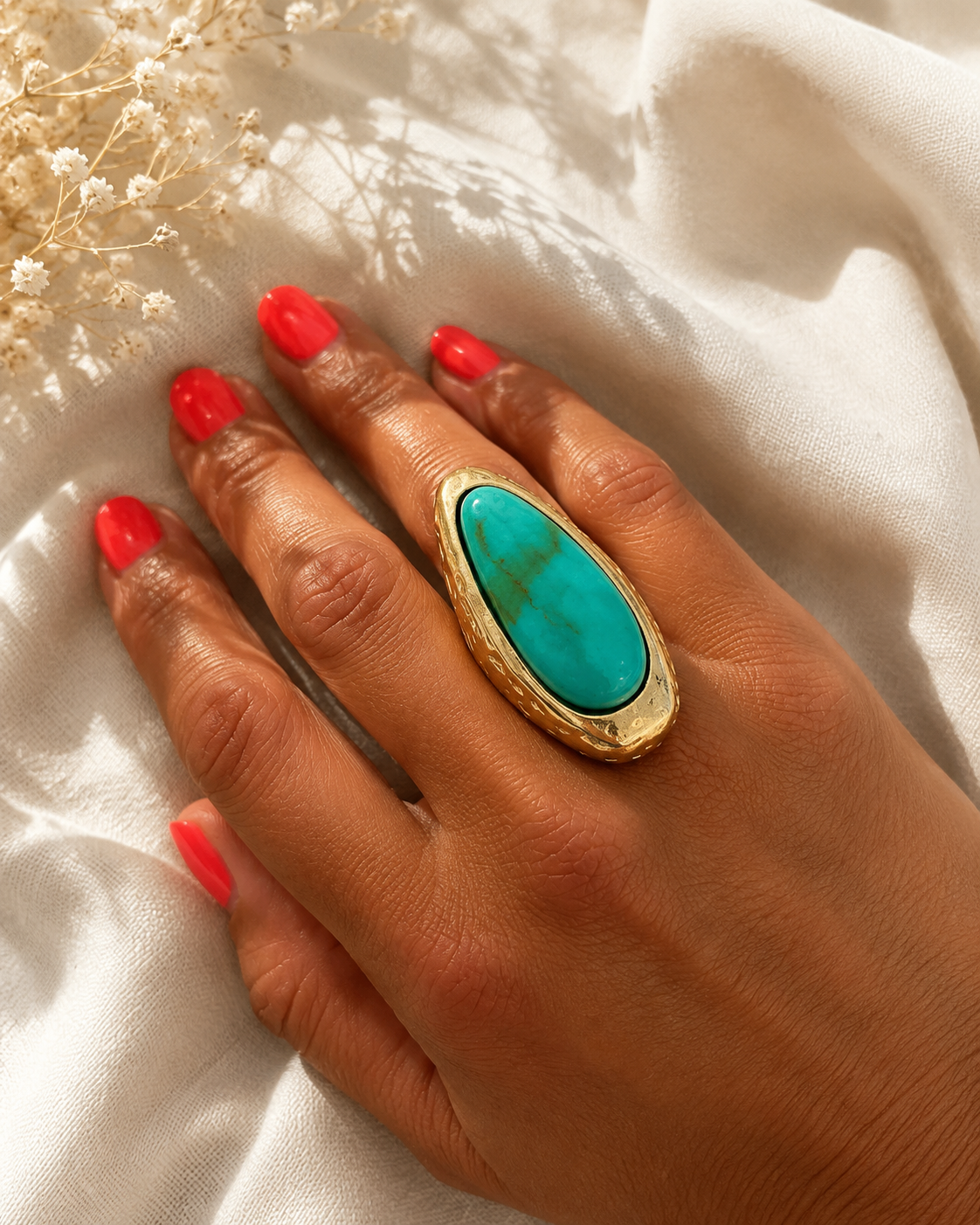 Anillo pétalo Turquesa