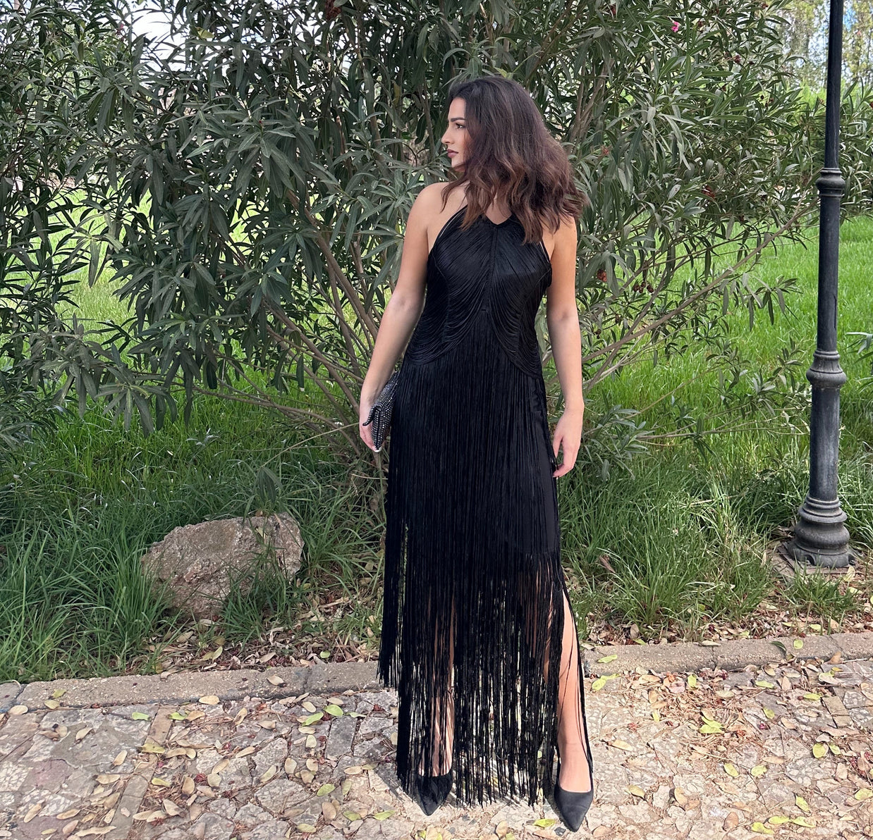 Vestido Laiya Flecos