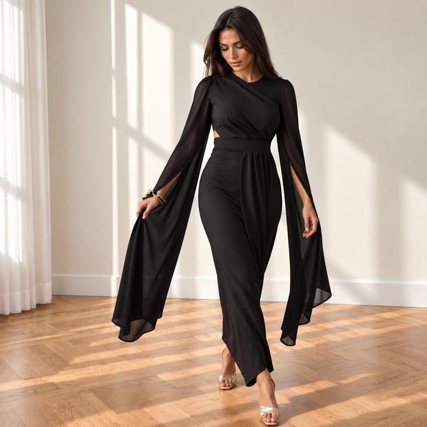 Vestido Troya Negro (doble capa)