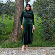 Vestido Sicilia Verde terciopelo