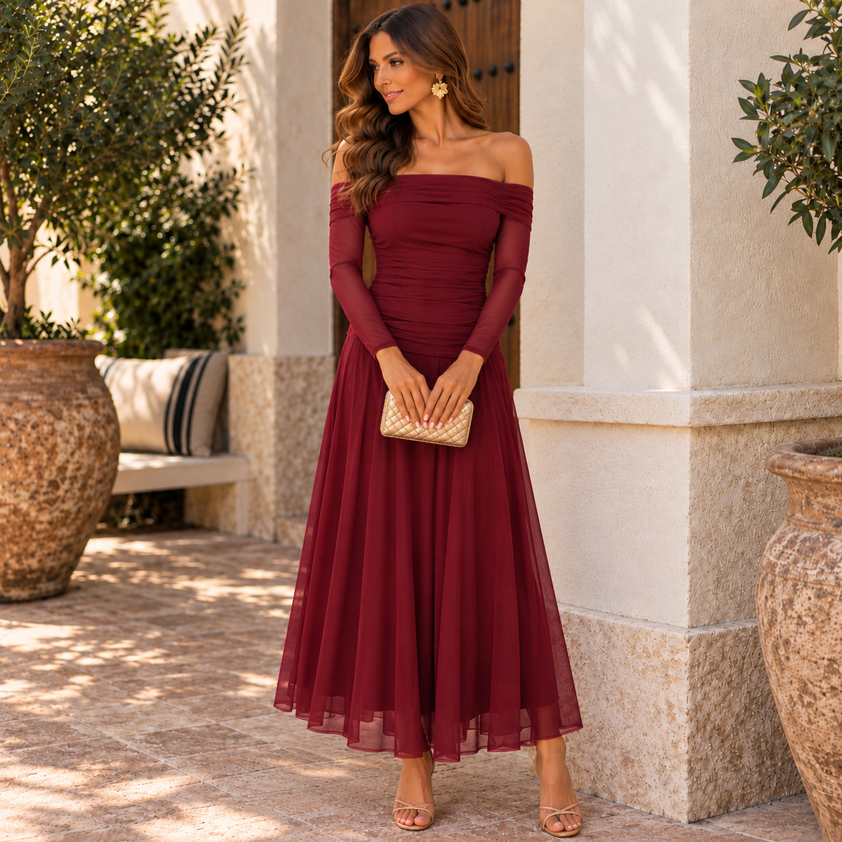 Vestido Teresa Burdeos