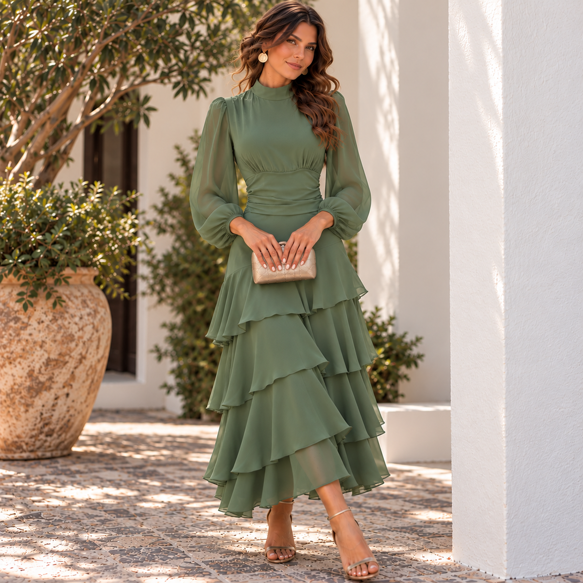 Vestido Ornella Verde Salvia