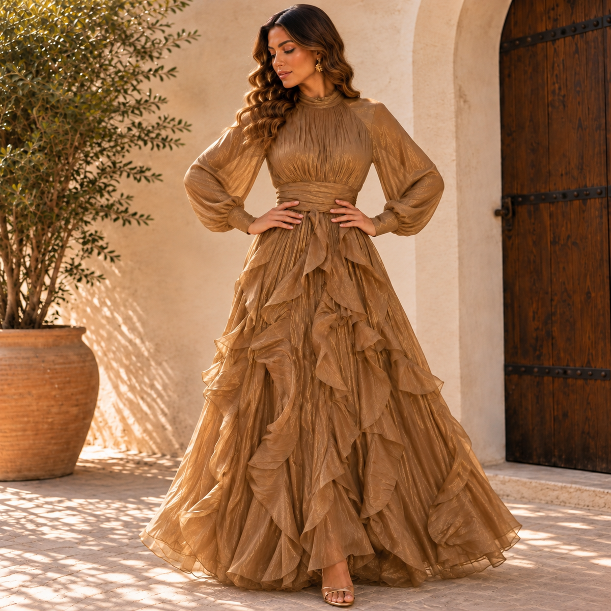 Vestido Bellucci Beige Champagne