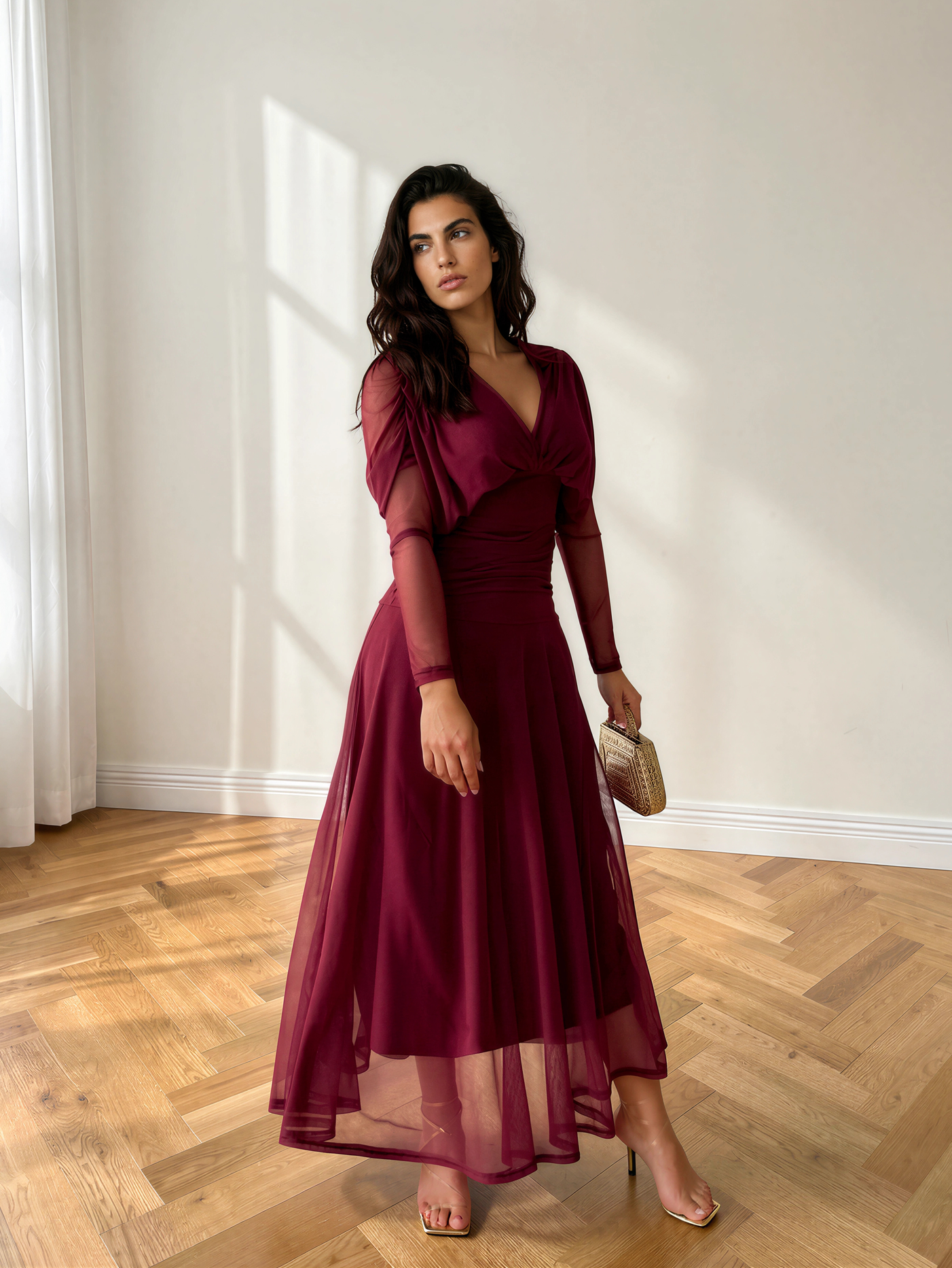 Vestido Talía Rojo Vino