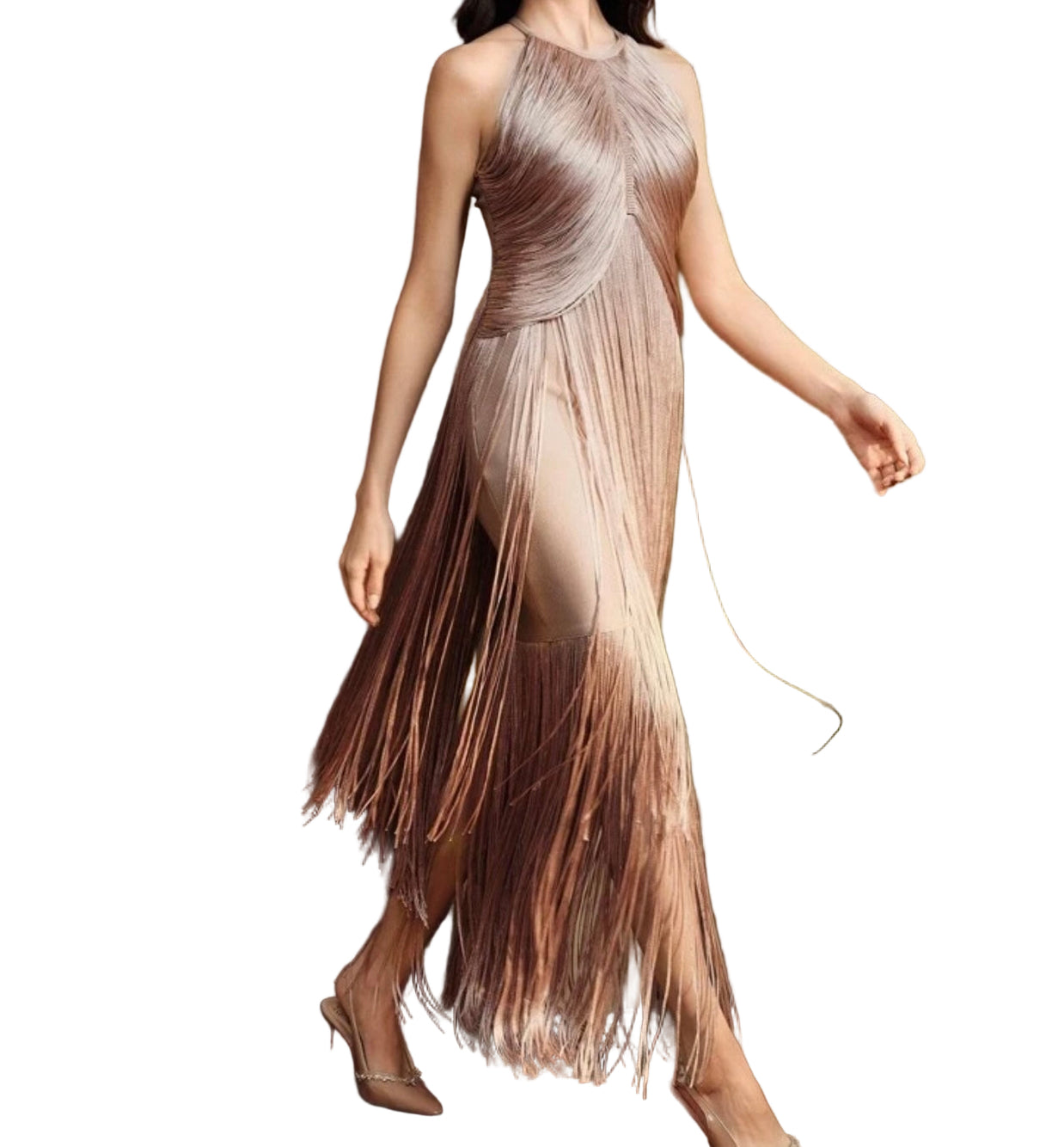 Vestido Laiya Flecos