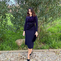 Vestido Vergara Terciopelo Azul marino