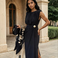 Vestido Lourdes / primavera Negro
