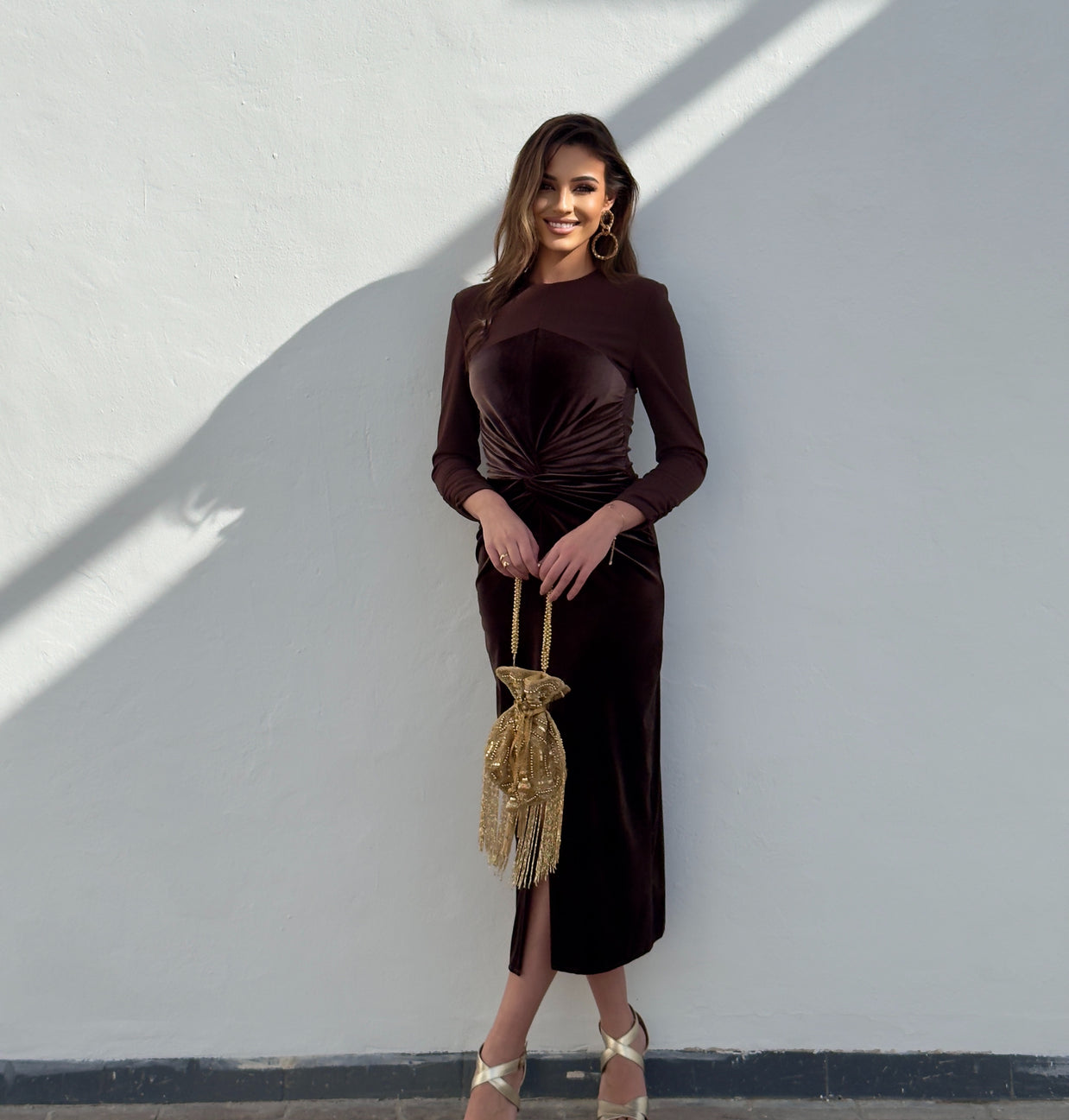 Vestido Carmela Marrón