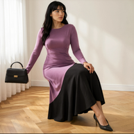 Vestido Clarissa Otoño/ Malva y negro