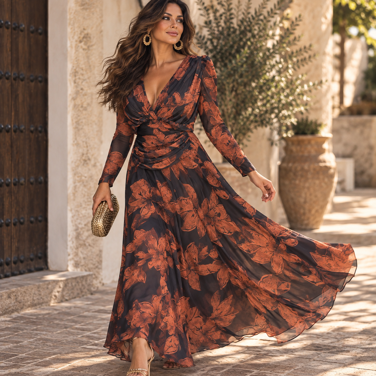 Vestido Paola marrón