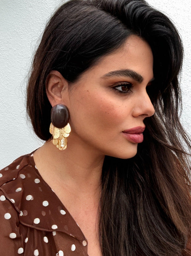 Pendientes Jara marrón