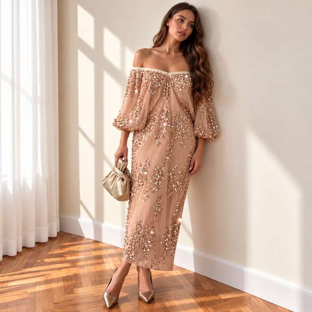 Vestido Mila champán