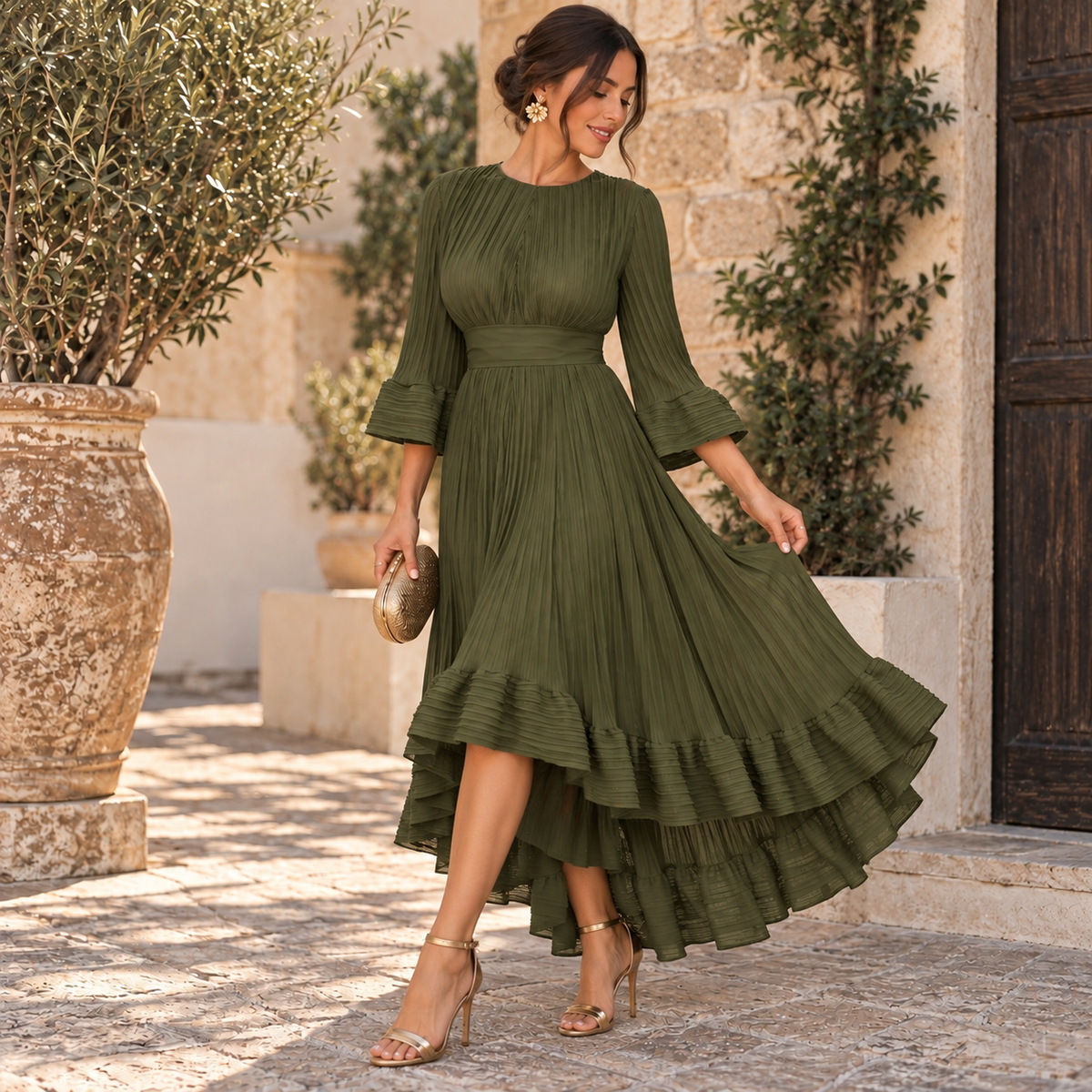 Vestido Azalea Verde oliva
