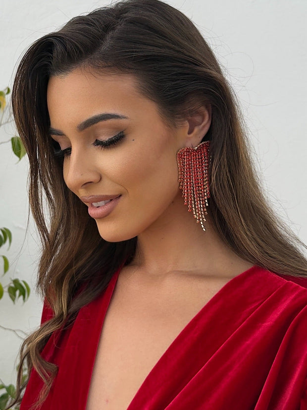 Pendientes Corazón cascada cristal