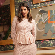 Conjunto Alanis blonda top falda nude (Madre comúnion)