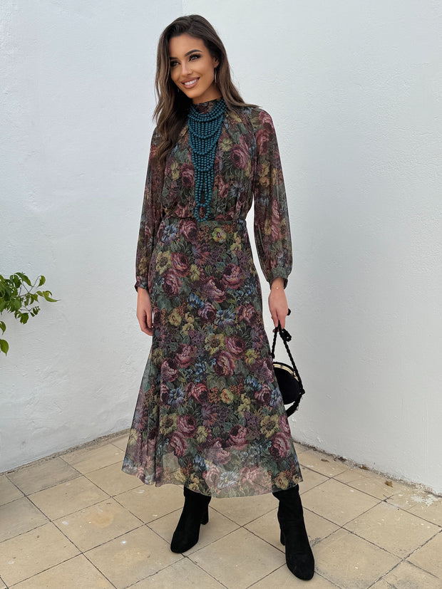 Conjunto Floral Falda/Blusa