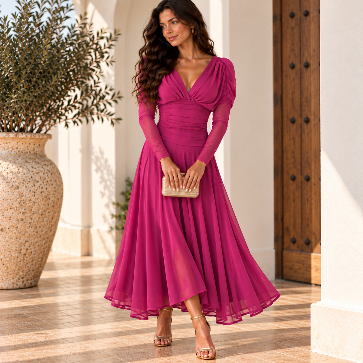 Vestido Talía Buganvilla