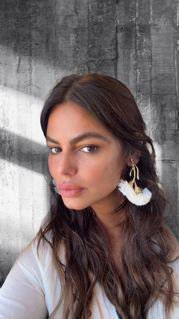 Pendientes claveles Blancos