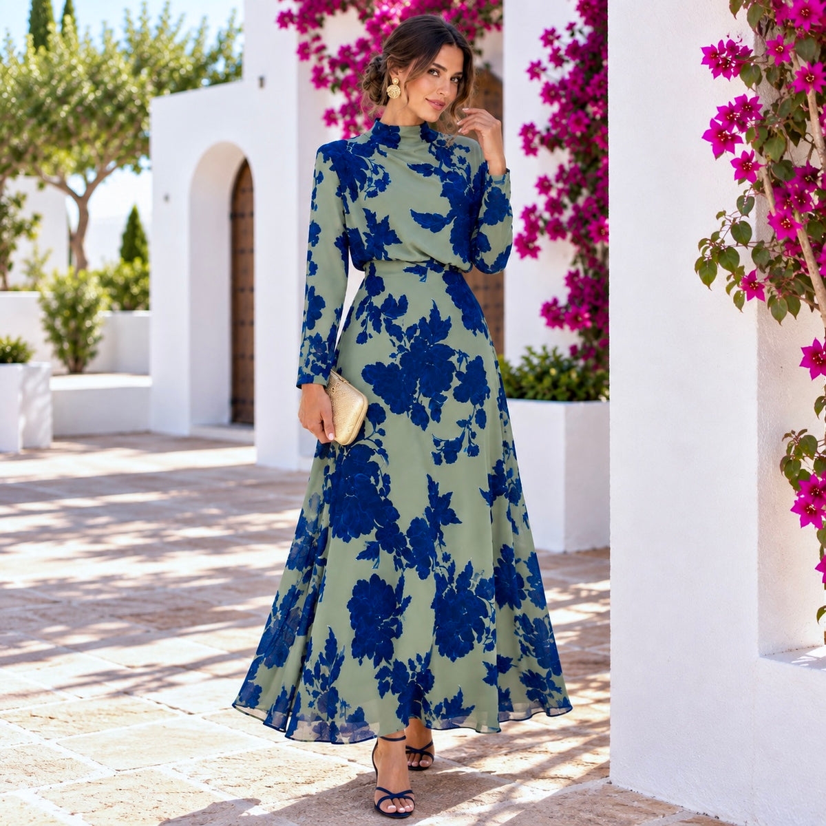 Vestido Mercedes Verde&azul