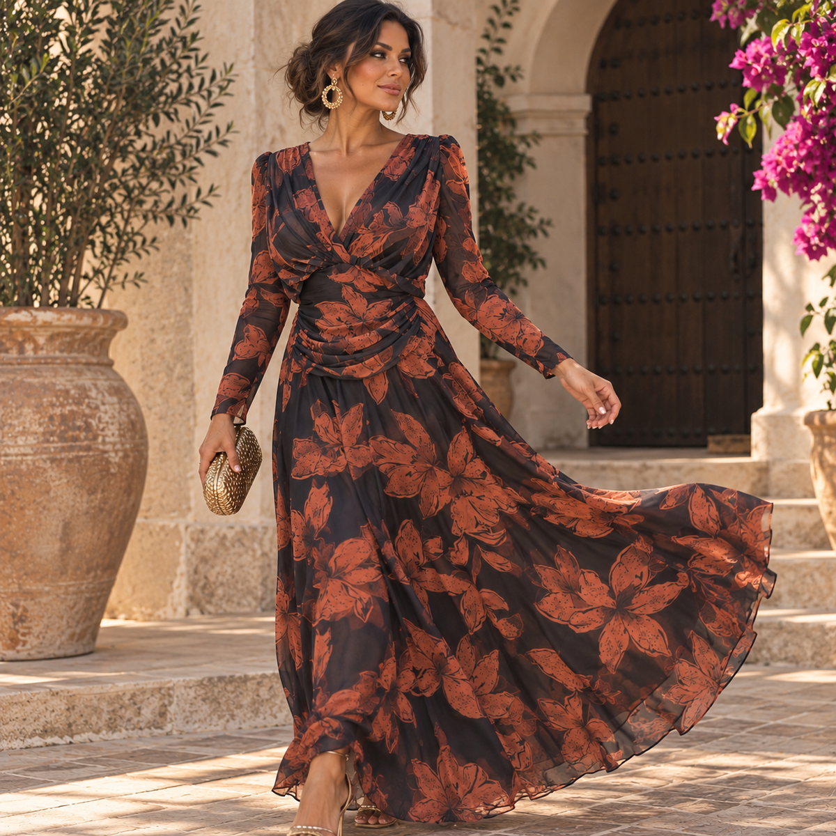 Vestido Paola marrón