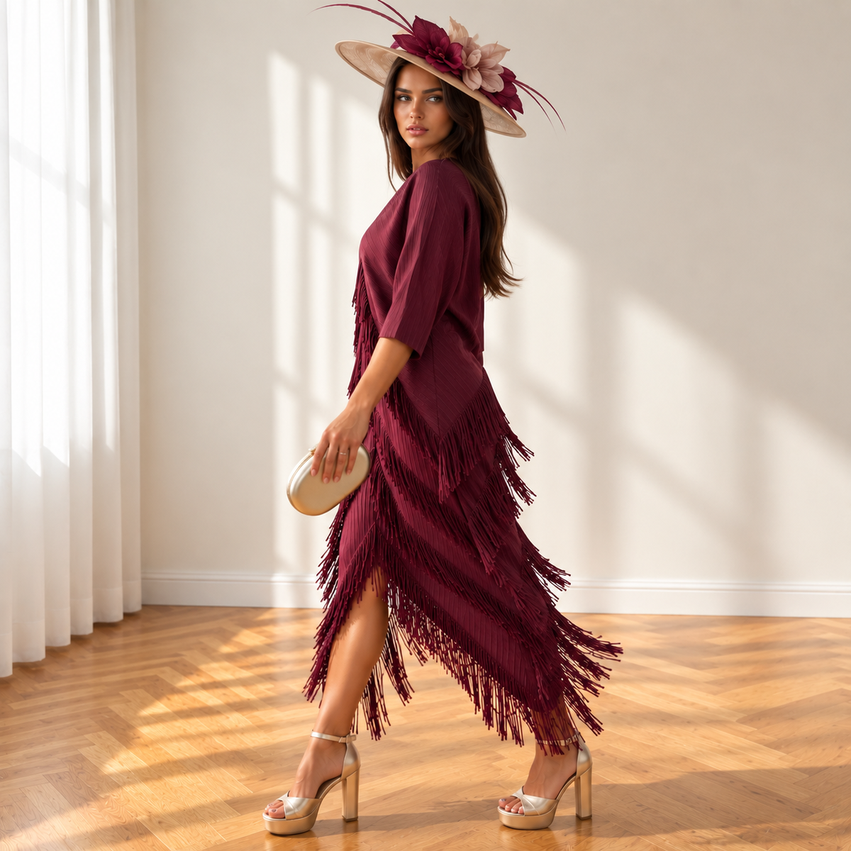 Vestido Etenia Burdeos