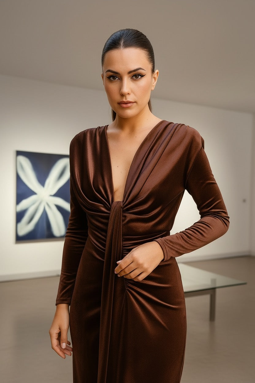 Vestido Lavinia Marrón