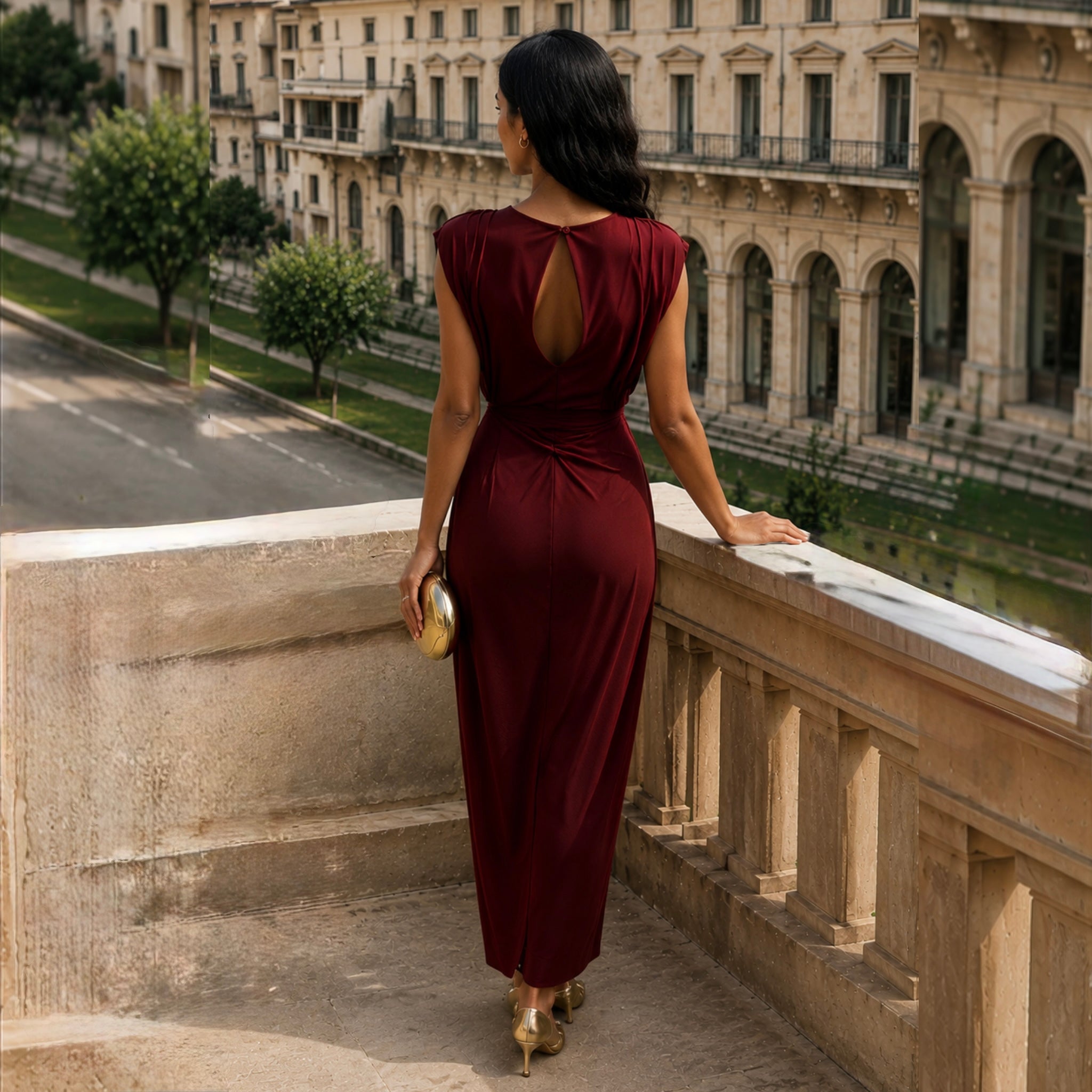 Vestido Lourdes/ Primavera Rojo vino