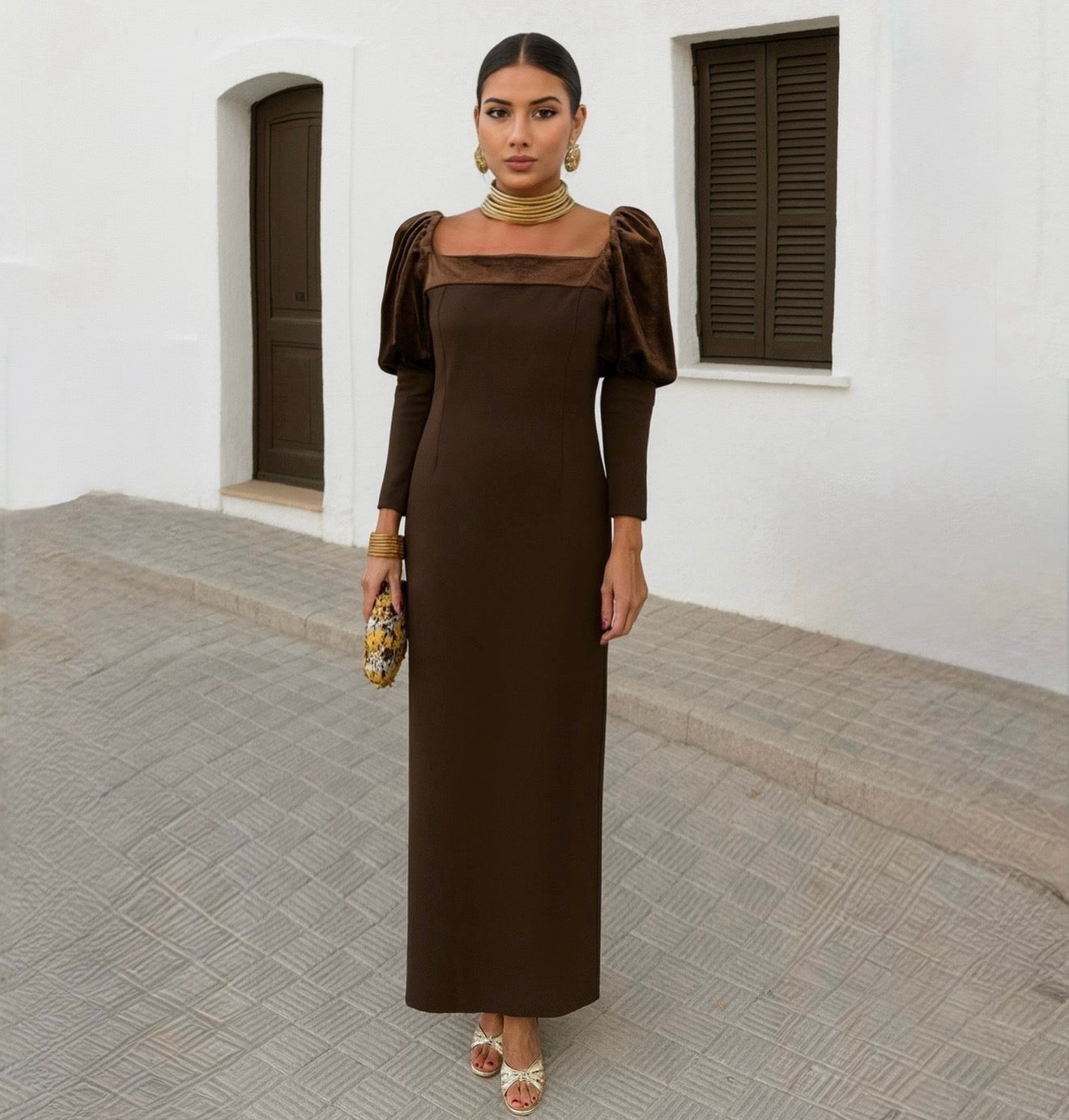 Vestido Elvira Marrón