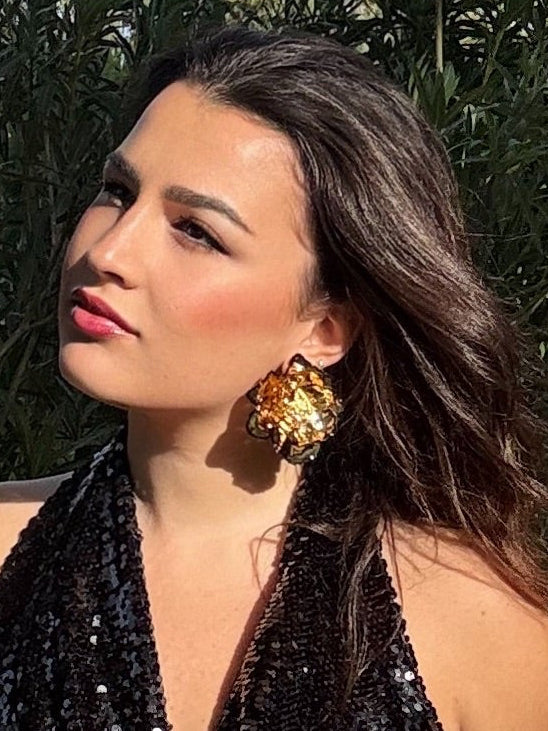 Pendientes Maxi flor Golden