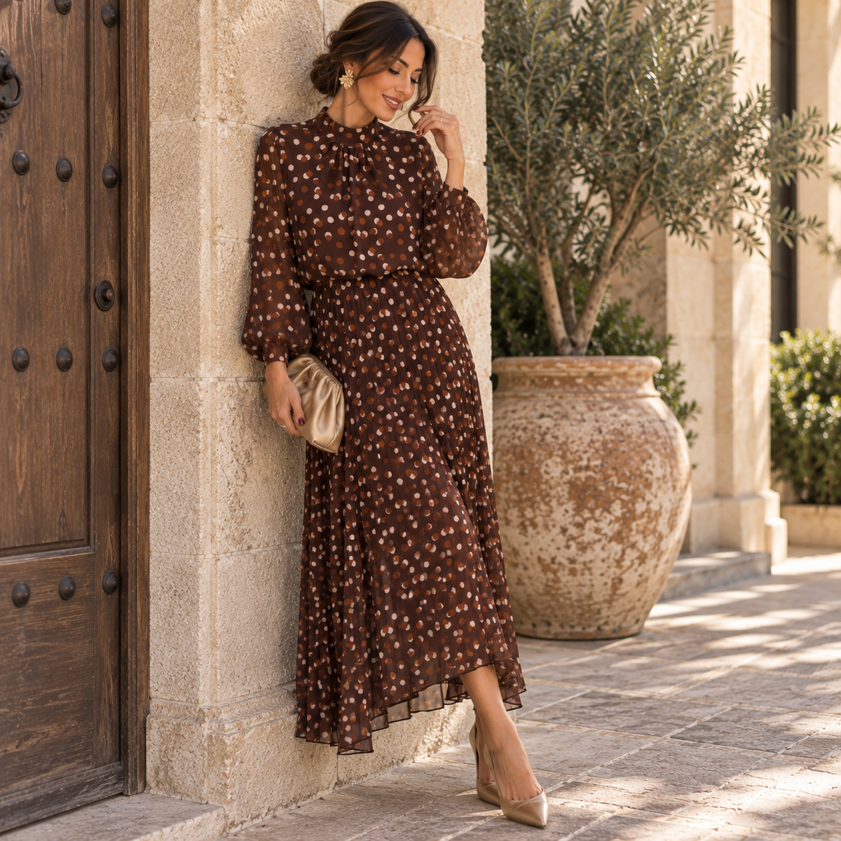 Vestido Miriam Marrón